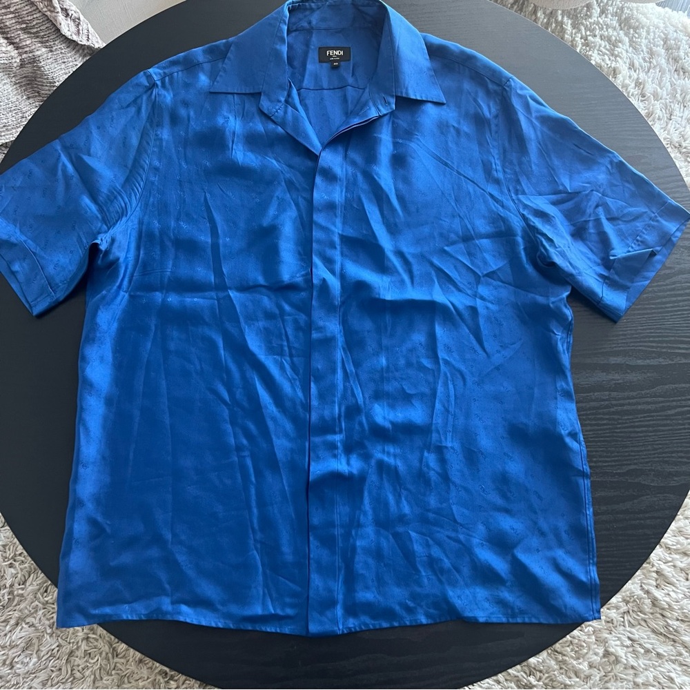 Fendi Men’s Silk Blue Shirt | Size EU 40